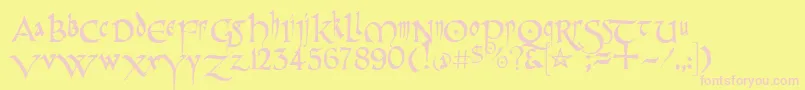 Narrow Font – Pink Fonts on Yellow Background