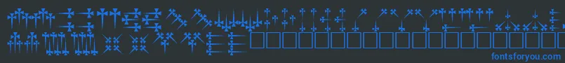 Daggers Font – Blue Fonts on Black Background