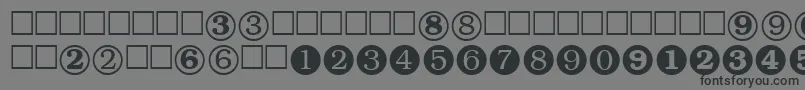 Numeralstt-fontti – mustat fontit harmaalla taustalla