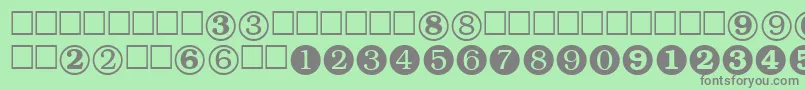 Numeralstt Font – Gray Fonts on Green Background