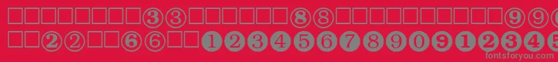 fuente Numeralstt – Fuentes Grises Sobre Fondo Rojo