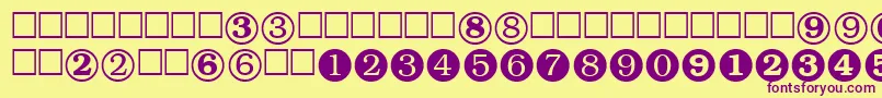 Numeralstt Font – Purple Fonts on Yellow Background