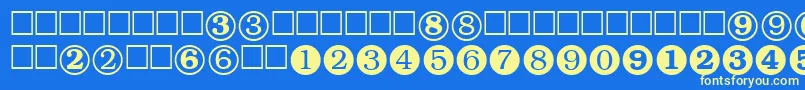 Numeralstt Font – Yellow Fonts on Blue Background