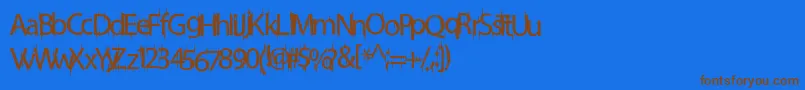 Friskyvampire Font – Brown Fonts on Blue Background