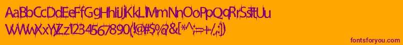 Friskyvampire Font – Purple Fonts on Orange Background