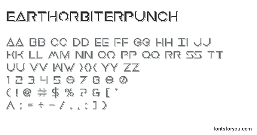 Шрифт Earthorbiterpunch – алфавит, цифры, специальные символы