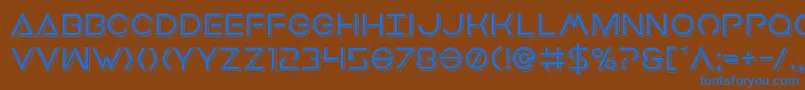 Earthorbiterpunchフォントについての詳細 フォントEarthorbiterpunch – 茶色の背景に青い文字