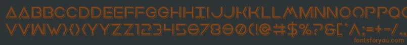 Fonte Earthorbiterpunch – fontes marrons em um fundo preto