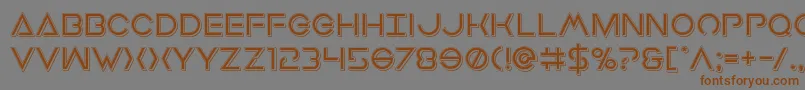 Earthorbiterpunch-Schriftart – Braune Schriften auf grauem Hintergrund
