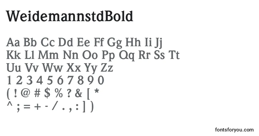 A fonte WeidemannstdBold – alfabeto, números, caracteres especiais