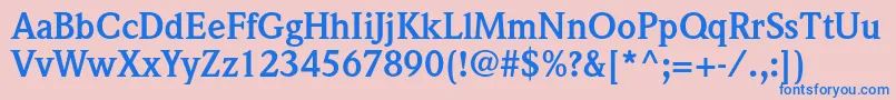 フォントWeidemannstdBold – ピンクの背景に青い文字