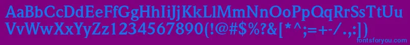 フォントWeidemannstdBold – 紫色の背景に青い文字
