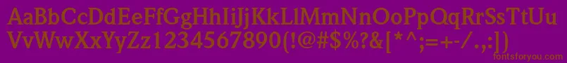 WeidemannstdBold-fontti – ruskeat fontit violetilla taustalla