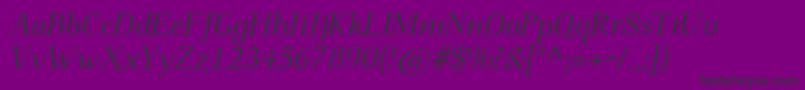 Omologopersonal1010italic Font – Black Fonts on Purple Background