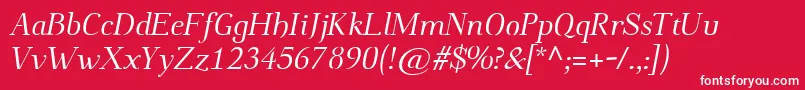 Omologopersonal1010italic Font – White Fonts on Red Background