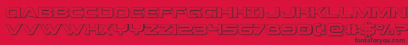 フォントBeamweapon3D – 赤い背景に黒い文字