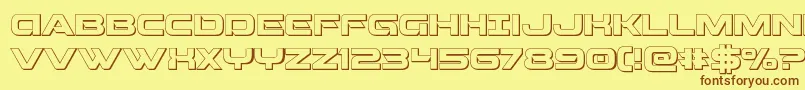 Beamweapon3D Font – Brown Fonts on Yellow Background