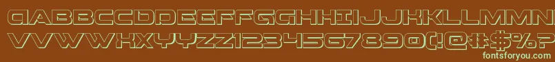 Beamweapon3D-fontti – vihreät fontit ruskealla taustalla
