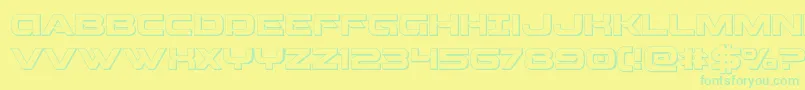 Beamweapon3D-Schriftart – Grüne Schriften auf gelbem Hintergrund