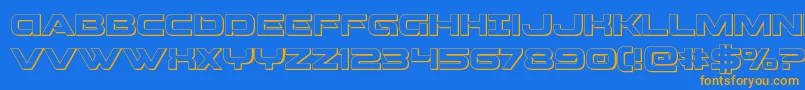 Czcionka Beamweapon3D – pomarańczowe czcionki na niebieskim tle