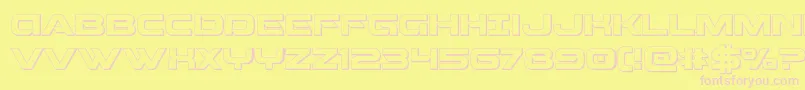 Fonte Beamweapon3D – fontes rosa em um fundo amarelo