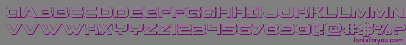 フォントBeamweapon3D – 紫色のフォント、灰色の背景