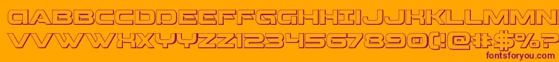Шрифт Beamweapon3D – фиолетовые шрифты на оранжевом фоне