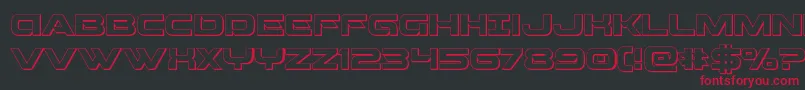 Czcionka Beamweapon3D – czerwone czcionki na czarnym tle