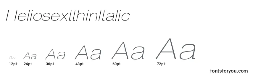 HeliosextthinItalic Font Sizes