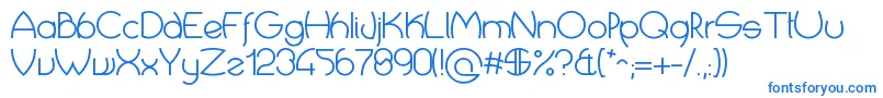CropTypes-Schriftart – Blaue Schriften auf weißem Hintergrund