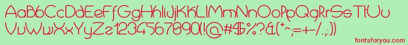 CropTypes Font – Red Fonts on Green Background