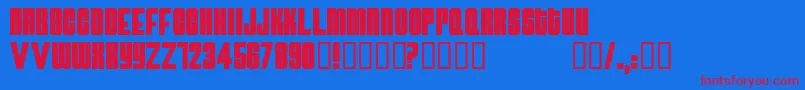 Atomb Font – Red Fonts on Blue Background