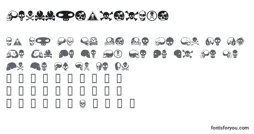 Schriftart SkullbearerAoe – Alphabet, Zahlen, spezielle Symbole