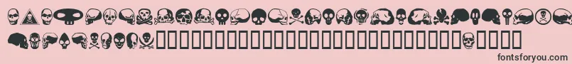 フォントSkullbearerAoe – ピンクの背景に黒い文字