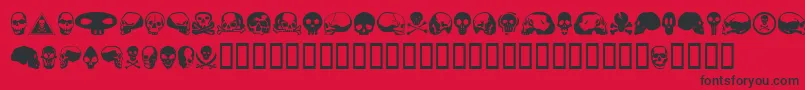Fonte SkullbearerAoe – fontes pretas em um fundo vermelho