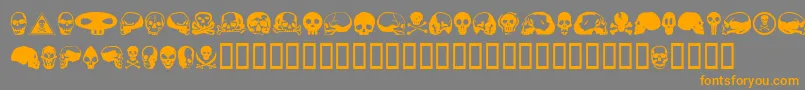 Подробнее о шрифте SkullbearerAoe Шрифт SkullbearerAoe – оранжевые шрифты на сером фоне