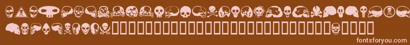 SkullbearerAoe-Schriftart – Rosa Schriften auf braunem Hintergrund
