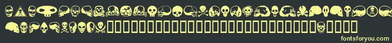 Czcionka SkullbearerAoe – żółte czcionki na czarnym tle
