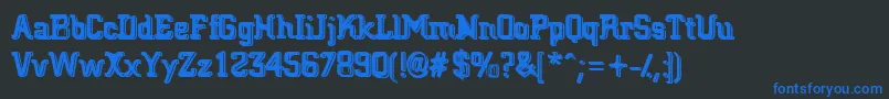 BigBlocko Font – Blue Fonts on Black Background