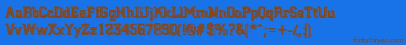BigBlocko Font – Brown Fonts on Blue Background