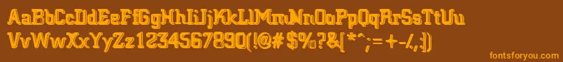 BigBlocko Font – Orange Fonts on Brown Background