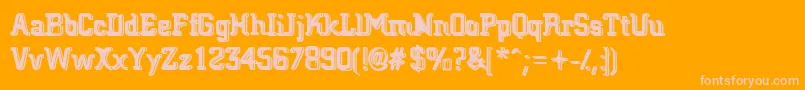 BigBlocko Font – Pink Fonts on Orange Background