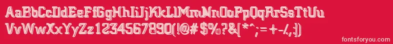 BigBlocko Font – Pink Fonts on Red Background