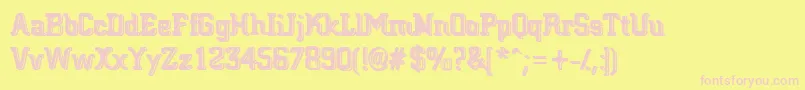 BigBlocko Font – Pink Fonts on Yellow Background