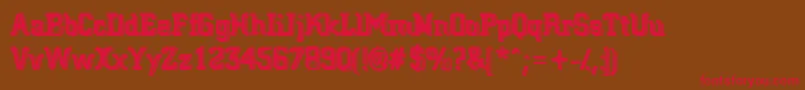 BigBlocko Font – Red Fonts on Brown Background