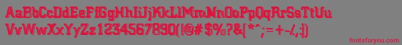 BigBlocko Font – Red Fonts on Gray Background