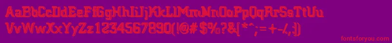 BigBlocko Font – Red Fonts on Purple Background