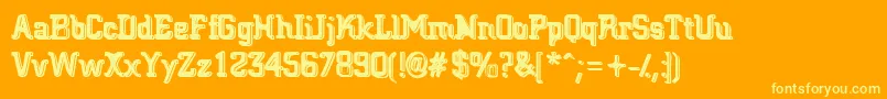 BigBlocko Font – Yellow Fonts on Orange Background
