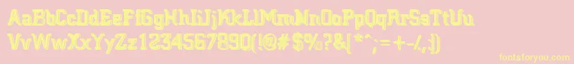 BigBlocko Font – Yellow Fonts on Pink Background