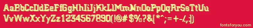 フォントBigBlocko – 黄色の文字、赤い背景